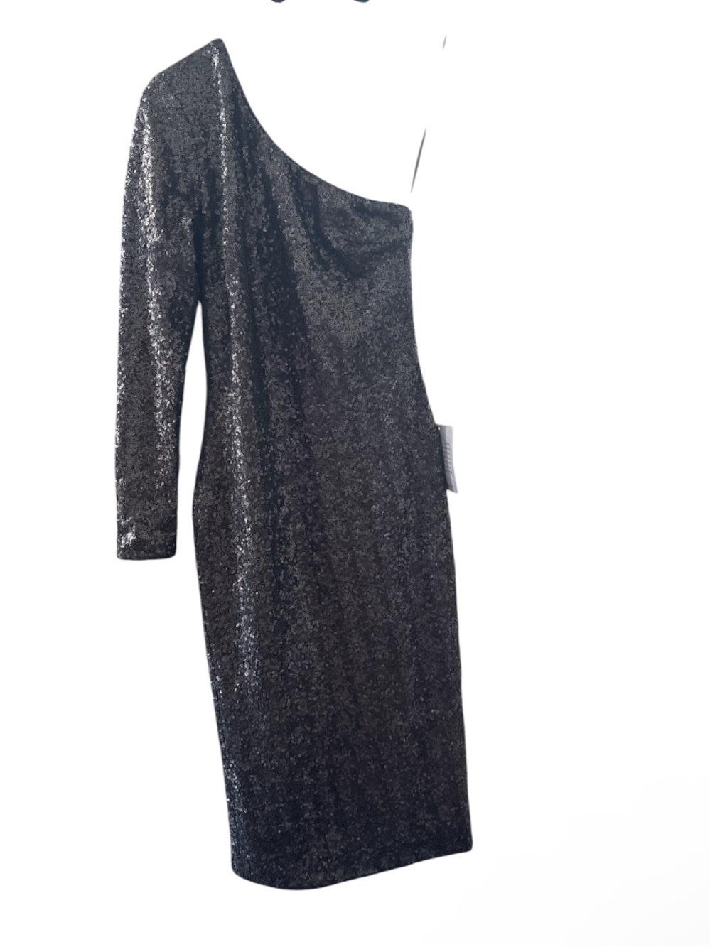 NWT Dress the population One-Shoulder Black Sequin Cocktail Dress